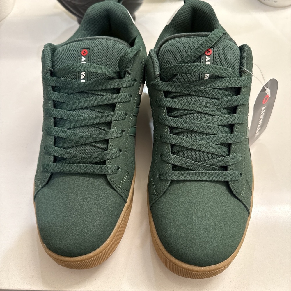 Emerica Forest Green Low-Top Skate Shoes with Gum Outsole